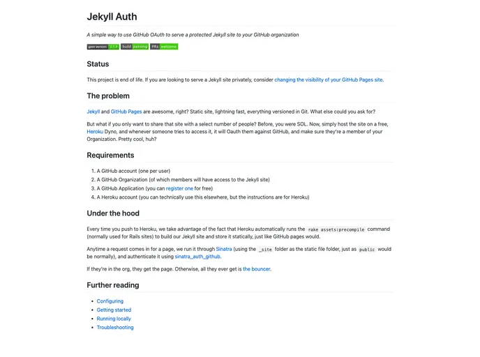 Jekyll Auth screenshot