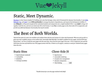 Vue Jekyll screenshot