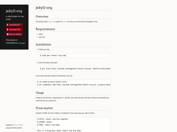 Jekyll Org screenshot