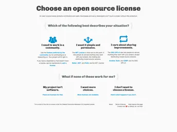 Choosealicense.com screenshot