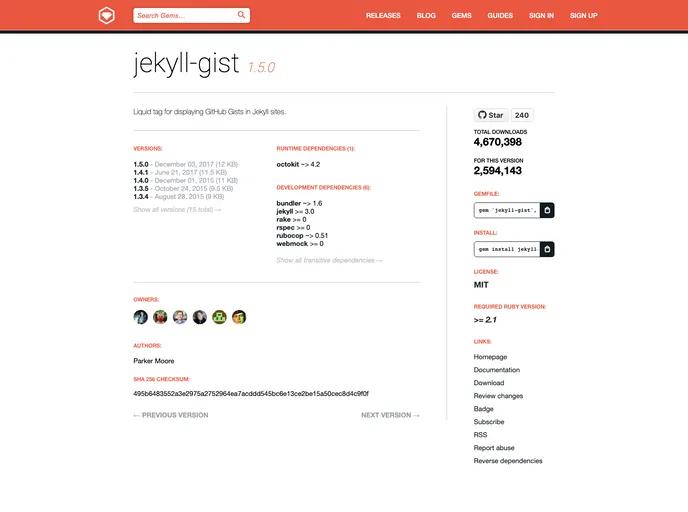 Jekyll Gist screenshot