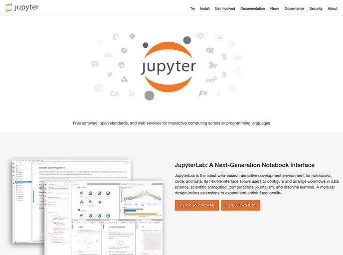 Jupyter.github.io screenshot