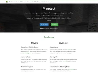 Minetest.github.io screenshot