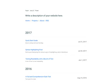 Paper Jekyll Theme screenshot