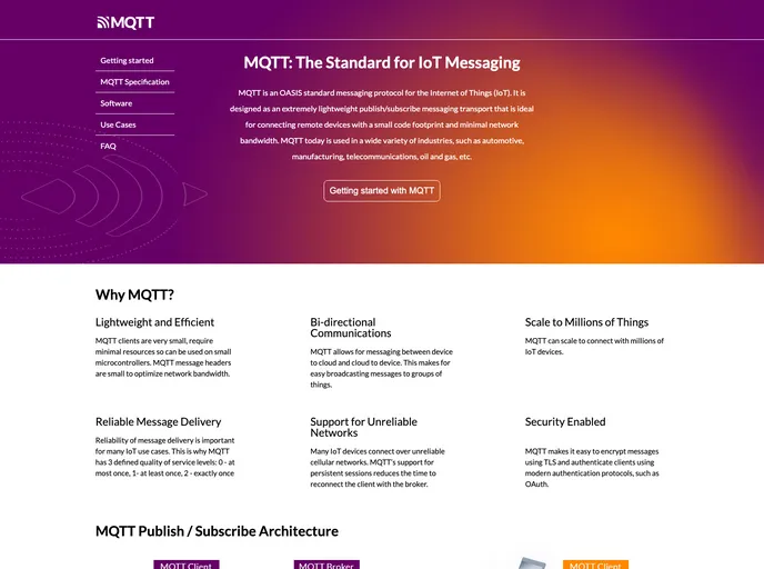 Mqtt.org screenshot