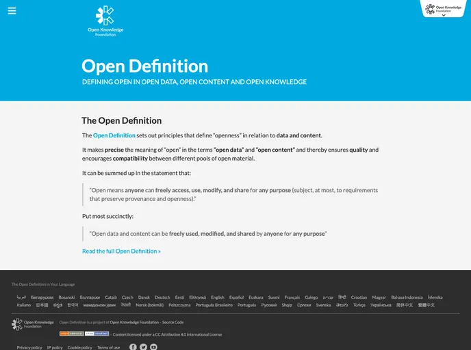 Opendefinition screenshot