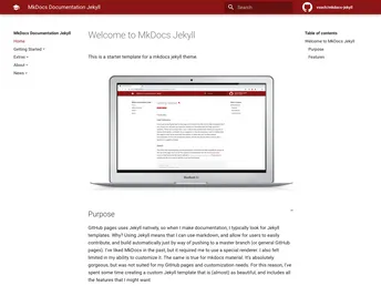 Mkdocs Jekyll screenshot